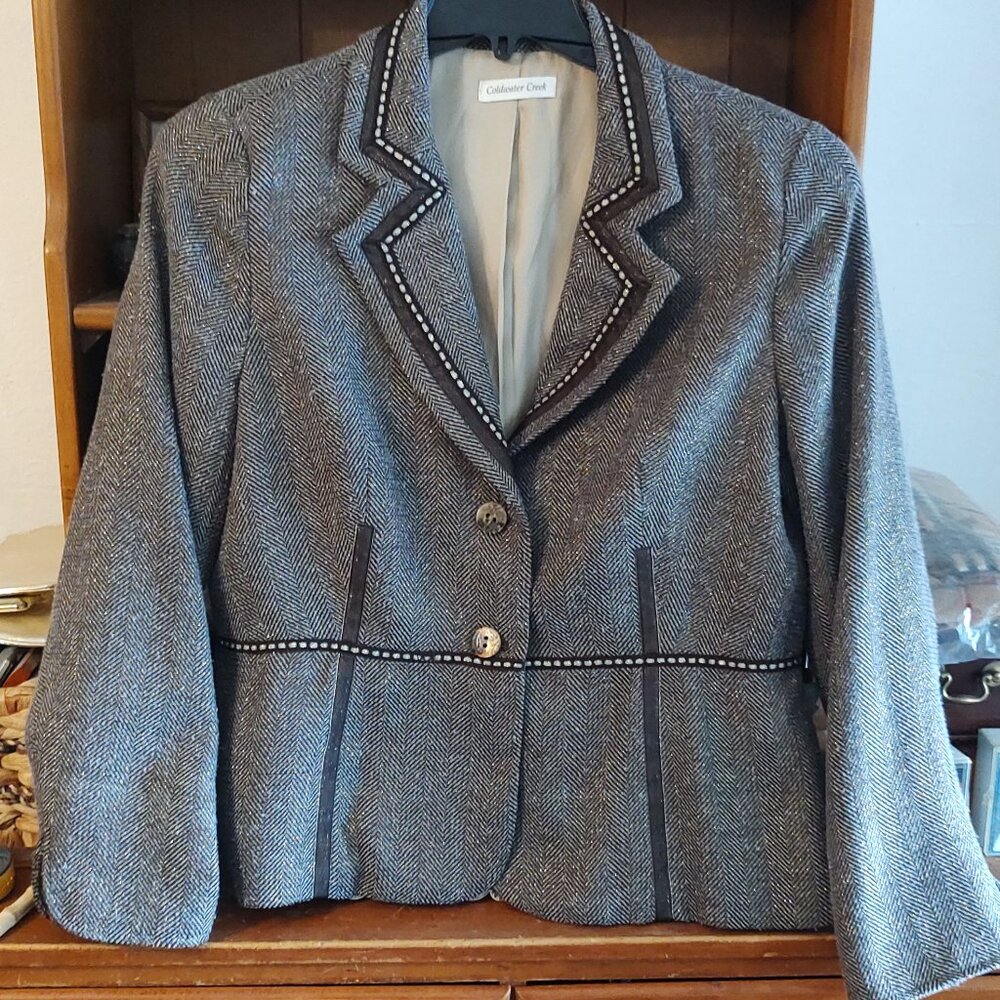 Coldwater Creek blazer in brown and beige